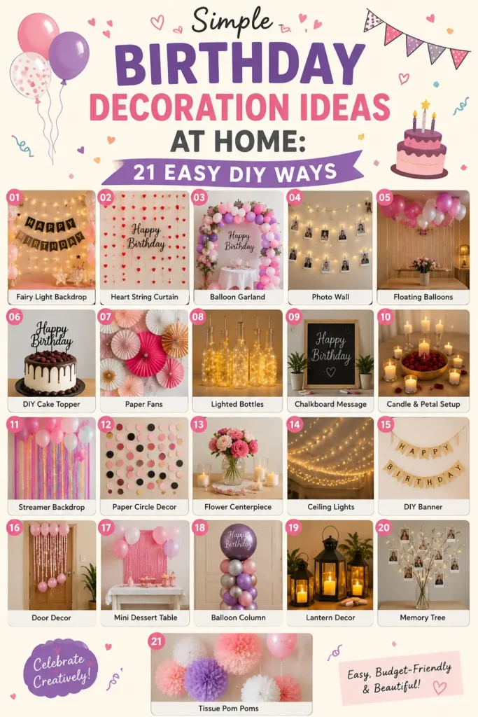 Simple Birthday Decoration Ideas at Home: 21 Easy DIY Ways