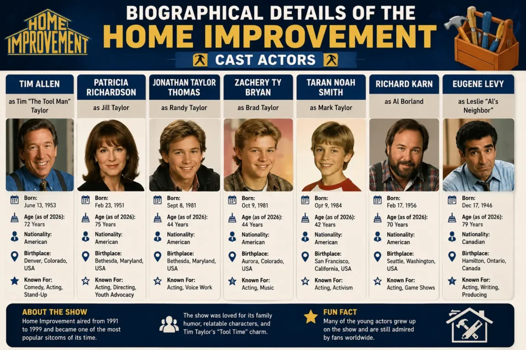 Biographical Details of the Home Improvement Cast Actors Biographical Details of the Home Improvement Cast Actors