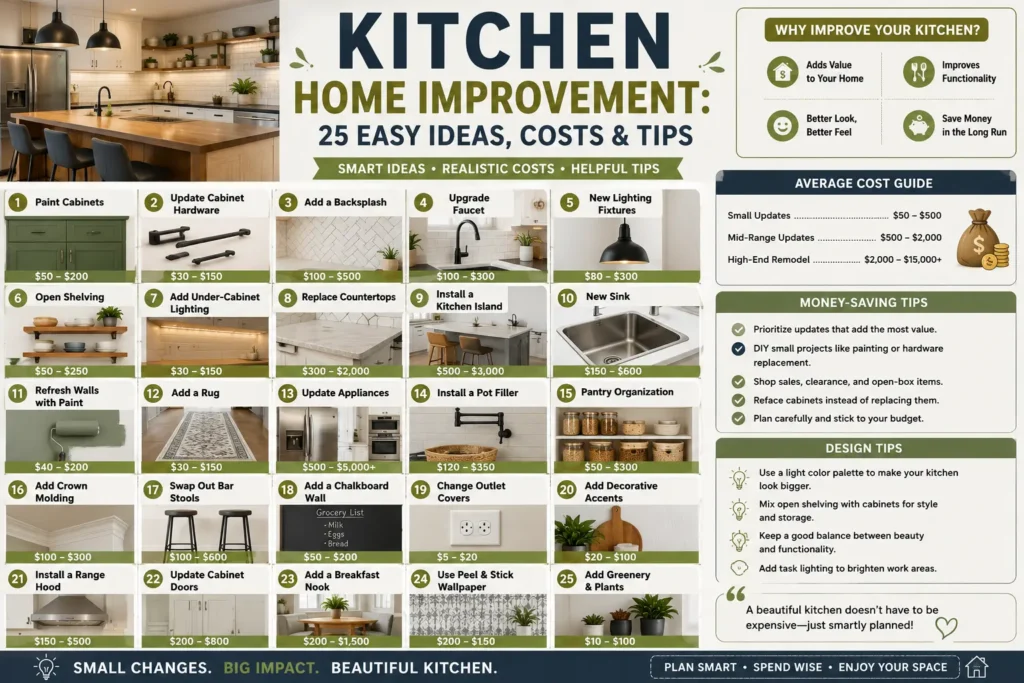 Kitchen Home Improvement: 25 Easy Ideas, Costs & Tips