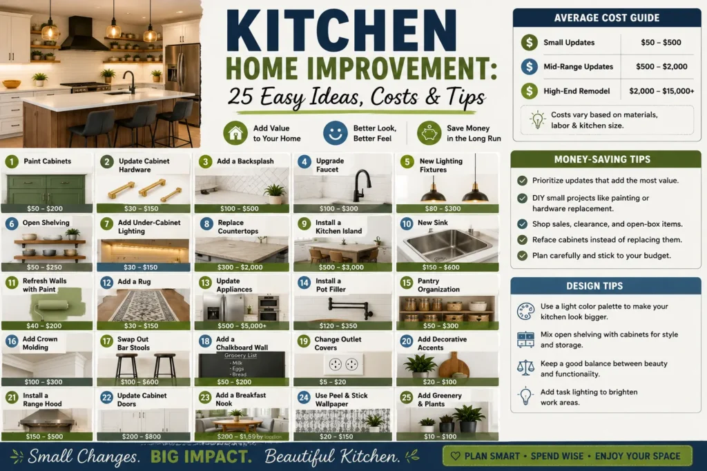 Kitchen Home Improvement: 25 Easy Ideas, Costs & Tips